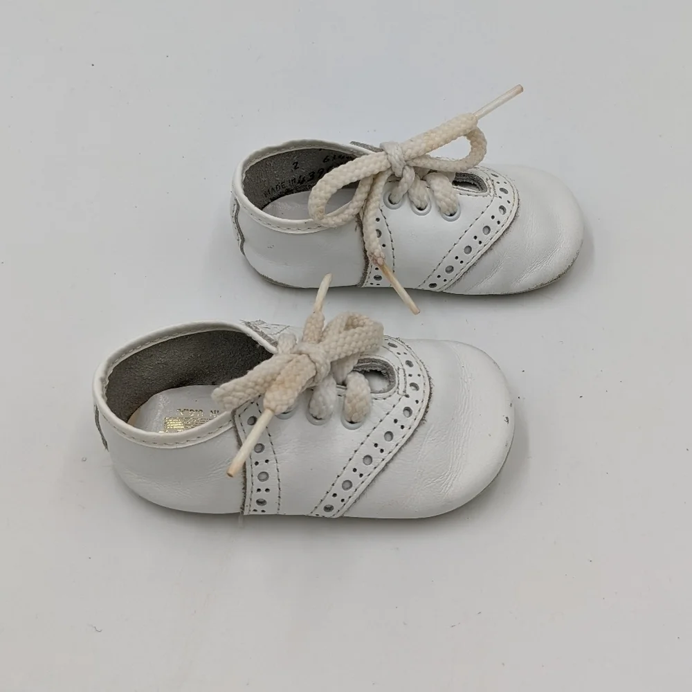 Vintage Baby Deer Oxford Crib Shoe Soft Sole 2T